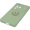 Etui Bizon Case Silicone Ring Sq do VIVO X80 Pro, jasnozielone