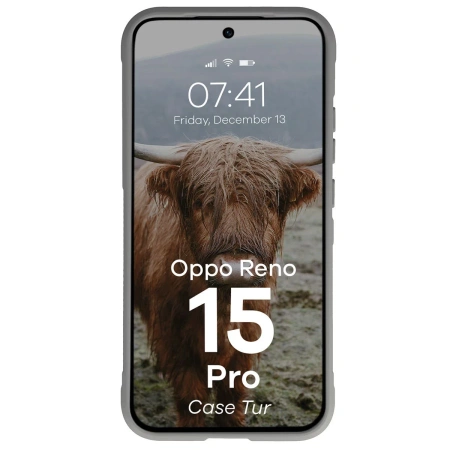 Pancerne etui Bizon Case Tur do Oppo Reno 15 Pro, jasnoszare
