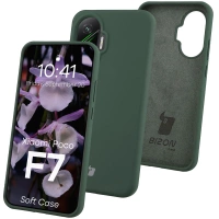 Silikonowe etui Bizon Soft Case do Xiaomi POCO F7, ciemnozielone