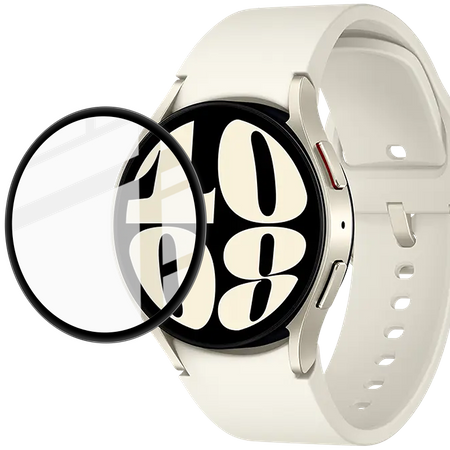 Szkło hybrydowe Bizon Glass Watch Edge Hybrid dla Galaxy Watch 6 40mm, czarne