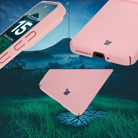Etui Bizon Case Łupka do Xiaomi 15, różowe