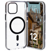 Etui z pierścieniem magnetycznym Bizon Case Marco do iPhone 12 Pro / 12, przezroczyste z czarną ramką