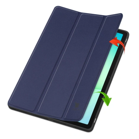 Etui z klapką Bizon Case Tab Lizard do Galaxy Tab A11 Plus / A9 Plus, granatowe