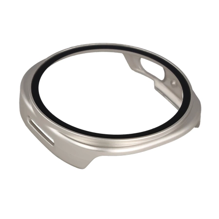 Etui ze szkłem do zegarka Bizon Case Watch Adamo do Samsung Galaxy Watch 8 44 mm, szampańskie