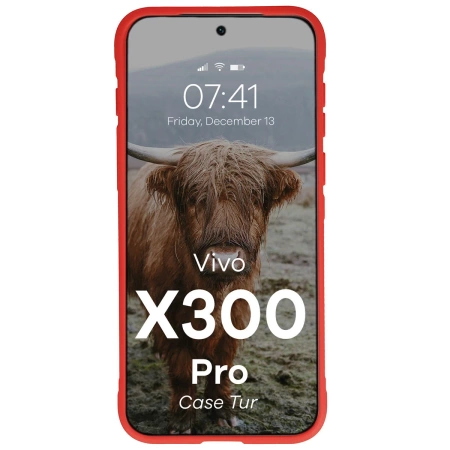 Pancerne etui Bizon Case Tur do Vivo X300 Pro, czerwone