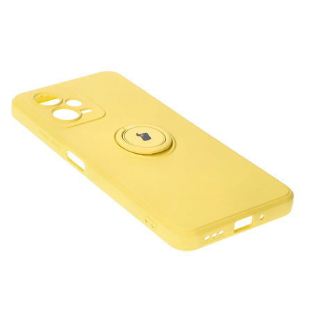 Etui Bizon Case Silicone Ring Sq do Xiaomi Redmi Note 12 5G/Poco X5, żółte