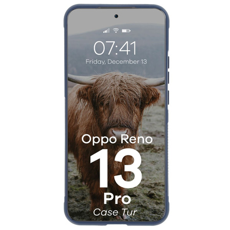 Pancerne etui Bizon Case Tur do Oppo Reno13 Pro, granatowe