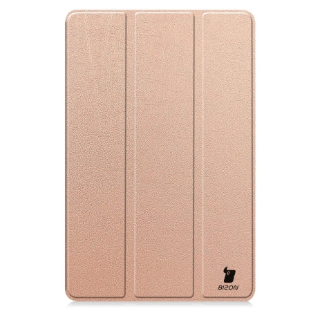 Etui z klapką Bizon Case Tab Croc do Galaxy Tab S10 FE Plus, różowozłote
