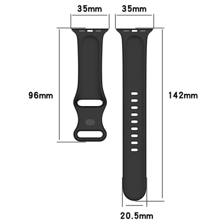 Pasek Bizon Strap Watch Silicone S do Apple Watch 44/45/46/49 mm, czarny