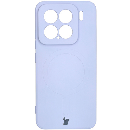 Silikonowe etui z pierścieniem magnetycznym Bizon Case Silicone Magnetic Sq do Xiaomi 15, jasnofioletowe