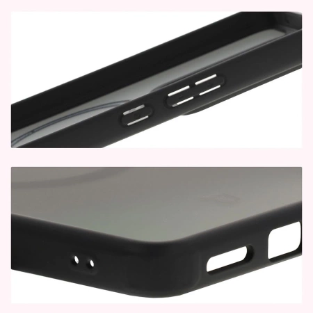 Etui z pierścieniem magnetycznym Bizon Case MatteO do Realme GT 7 / 7T, przydymione-czarne