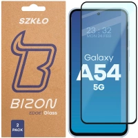 Szkło hartowane Bizon Glass Edge Duo do Galaxy A54 5G, czarna ramka, 2 sztuki