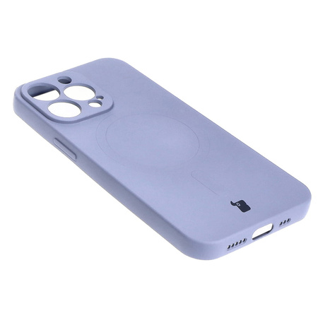 Etui silikonowe z pierścieniem magnetycznym Bizon Case Silicone Magnetic do iPhone 13 Pro, szare