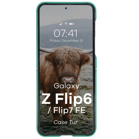 Pancerne etui Bizon Case Tur do Galaxy Z Flip6, ciemnozielone