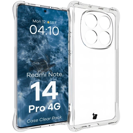 Elastyczne etui + 2x folia na ekran Bizon Case Clear Pack do Xiaomi Redmi Note 14 Pro 4G