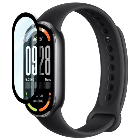 Szkło hybrydowe Bizon Glass Watch Edge Hybrid dla Xiaomi Smart Band 10, czarne