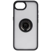 Etui z uchwytem na palec Bizon Case Hybrid Ring do iPhone 16e, przydymione z czarną ramką