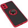Etui z uchwytem na palec Bizon Case Hybrid Ring do Motorola Moto E22 / E22i, przydymione z czerwoną ramką