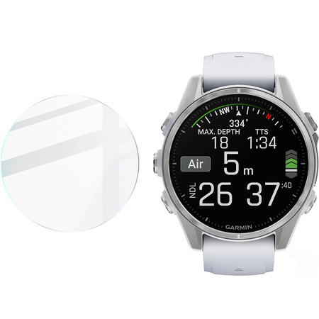 Szkło hartowane na ekran Bizon Glass Watch Clear do Garmin Fenix 8 AMOLED 43 mm