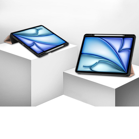 Etui Bizon Case Tab Lizard do iPad Air 13" 2024, różowozłote