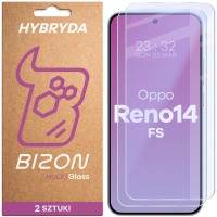 Elastyczne szkło hybrydowe Bizon Glass Mule Duo do Oppo Reno 14 FS, 2 sztuki