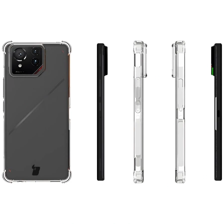 Elastyczne etui + 2x folia na ekran Bizon Case Clear Pack do Asus ROG Phone 9 / 9 Pro