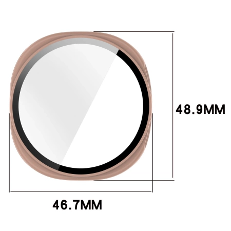 Etui ze szkłem do zegarka Bizon Case Watch Adamo do Samsung Galaxy Watch 8 44 mm, różowe