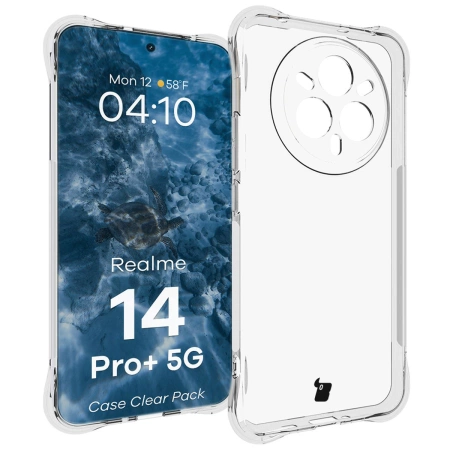 Elastyczne etui + 2x folia na ekran Bizon Case Clear Pack do Realme 14 Pro Plus 5G