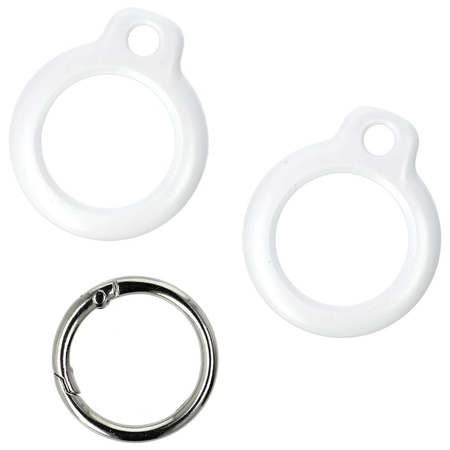 Etui Bizon Case Locator Keychain do Apple AirTag, białe