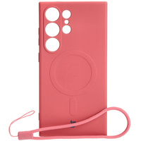 Etui Bizon Case Silicone Magnetic Sq do Galaxy S24 Ultra, brudny róż