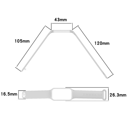 Etui z paskiem Bizon Strap + Case Watch Dots do Xiaomi Redmi Smart Band 2 / Xiaomi Mi Band 8 Active, białe