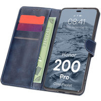 Etui z klapką Bizon Case Pocket do Honor 200 Pro, granatowe