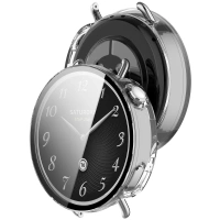 Etui ze szkłem do zegarka Bizon Case Watch Adamo do Xiaomi Watch S4 41 mm, przeźroczyste