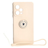 Etui Bizon Case Silicone Ring Sq do Xiaomi Redmi Note 12 Pro Plus 5G, beżowe