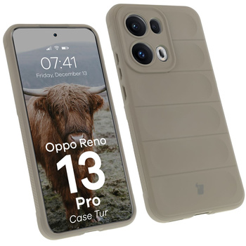 Pancerne etui Bizon Case Tur do Oppo Reno13 Pro, jasnoszare