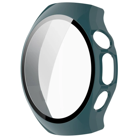 Etui ze szkłem do zegarka Bizon Case Watch Adamo do Huawei Watch 5 46 mm, zielone