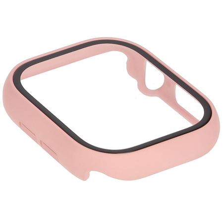 Etui ze szkłem do zegarka Bizon Case Watch Adamo do Apple Watch 11 / 10 42mm, różowe