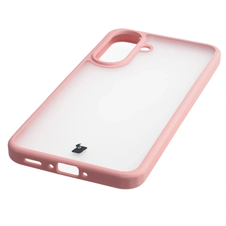 Etui Bizon Case Angelo do Galaxy A37 5G / A36 5G, półprzezroczyste z jasnoróżową ramką