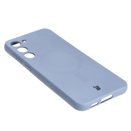 Etui silikonowe z pierścieniem magnetycznym Bizon Case Silicone Magnetic do Galaxy S23 Plus, szare