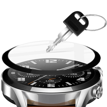 Szkło hybrydowe Bizon Glass Edge do Galaxy Watch 4 44 mm, czarne