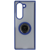 Etui z uchwytem na palec Bizon Case Hybrid Ring do Galaxy Z Fold6, przydymione z granatową ramką