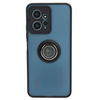 Etui z uchwytem na palec Bizon Case Hybrid Ring do Xiaomi Redmi Note 12 4G, przydymione z czarną ramką