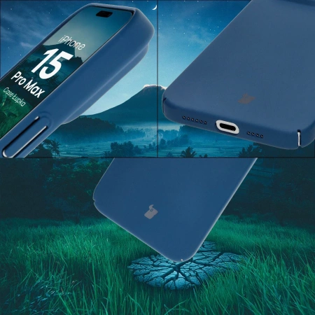 Etui Bizon Case Łupka do iPhone 15 Pro Max, niebieskie
