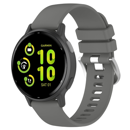 Pasek silikonowy do smartwatcha, Bizon Strap Watch Silicone Pro T, Quick Release 20 mm, szary