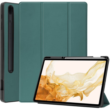 Etui Bizon Case Tab Lizard do Samsung Galaxy Tab S8 Plus / S7 Plus, ciemnozielone