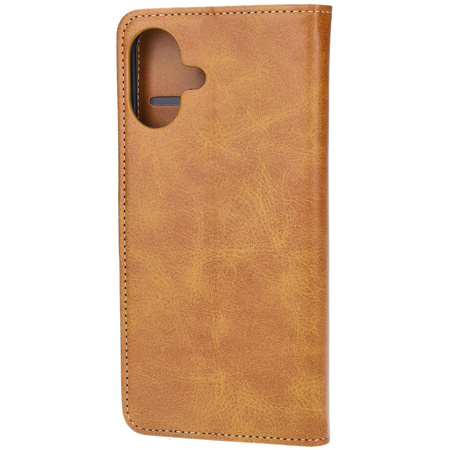 Etui z klapką Bizon Case Pocket do iPhone 16 Plus, brązowe