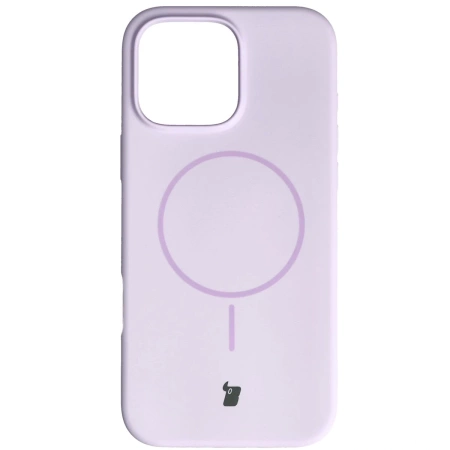 Silikonowe etui z pierścieniem magnetycznym Bizon Soft Case Magnetic do iPhone 16 Pro Max, jasnofioletowe