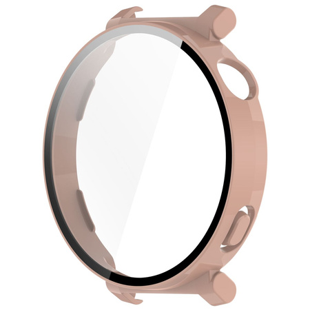 Etui ze szkłem do zegarka Bizon Case Watch Adamo do Huawei Watch GT 5 Pro 42 mm, różowe