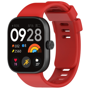 Pasek Bizon Strap Watch Silicone B do Xiaomi Redmi Watch 5/4 / Smart Band 9/8 Pro, czerwony
