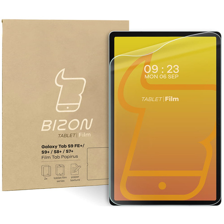 Folia imitująca papier Bizon Film Tab Papirus Duo do Galaxy Tab S10 Plus/S9 FE Plus/S9 Plus/S8 Plus/S7 Plus/S7 FE, 2 sztuki